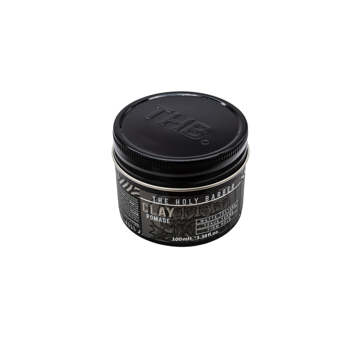 Pot de cire cheveux Matt Clay The Holy Barber vu de dessus