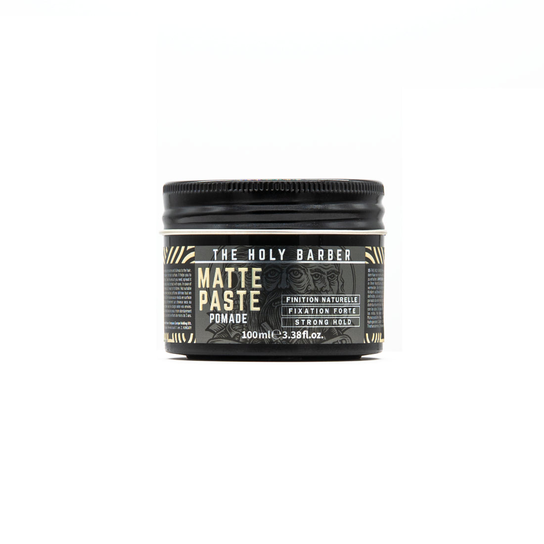 Pot de cire cheveux Matte Paste The Holy Barber vu de face