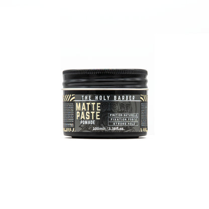 Pot de cire cheveux Matte Paste The Holy Barber vu de face