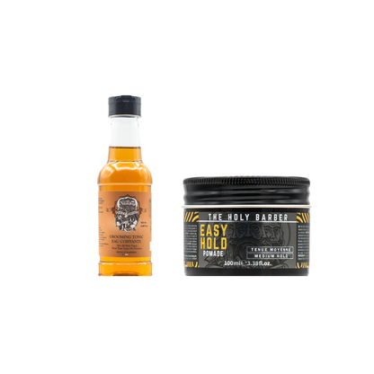 Duo coiffant avec cire Easy Hold 100 ml et Grooming Tonic 100 ml The Holy Barber