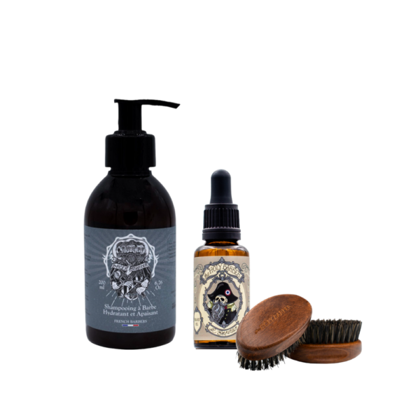 Shampoing à barbe + Huile à barbe L'Empereur + brosse à barbe