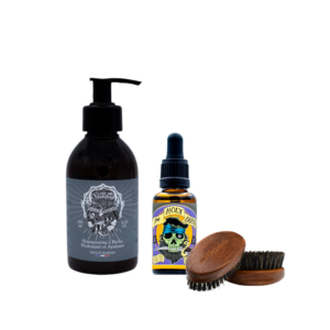 Shampoing à barbe + Huile à barbe Ironwood + brosse à barbe