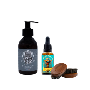 Shampoing à barbe + Huile à barbe Kérala + brosse à barbe