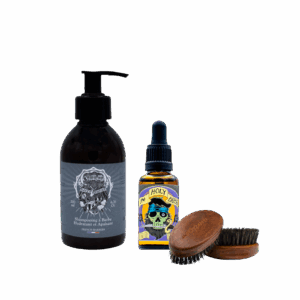 Shampoing à barbe + Huile à barbe Ironwood + brosse à barbe